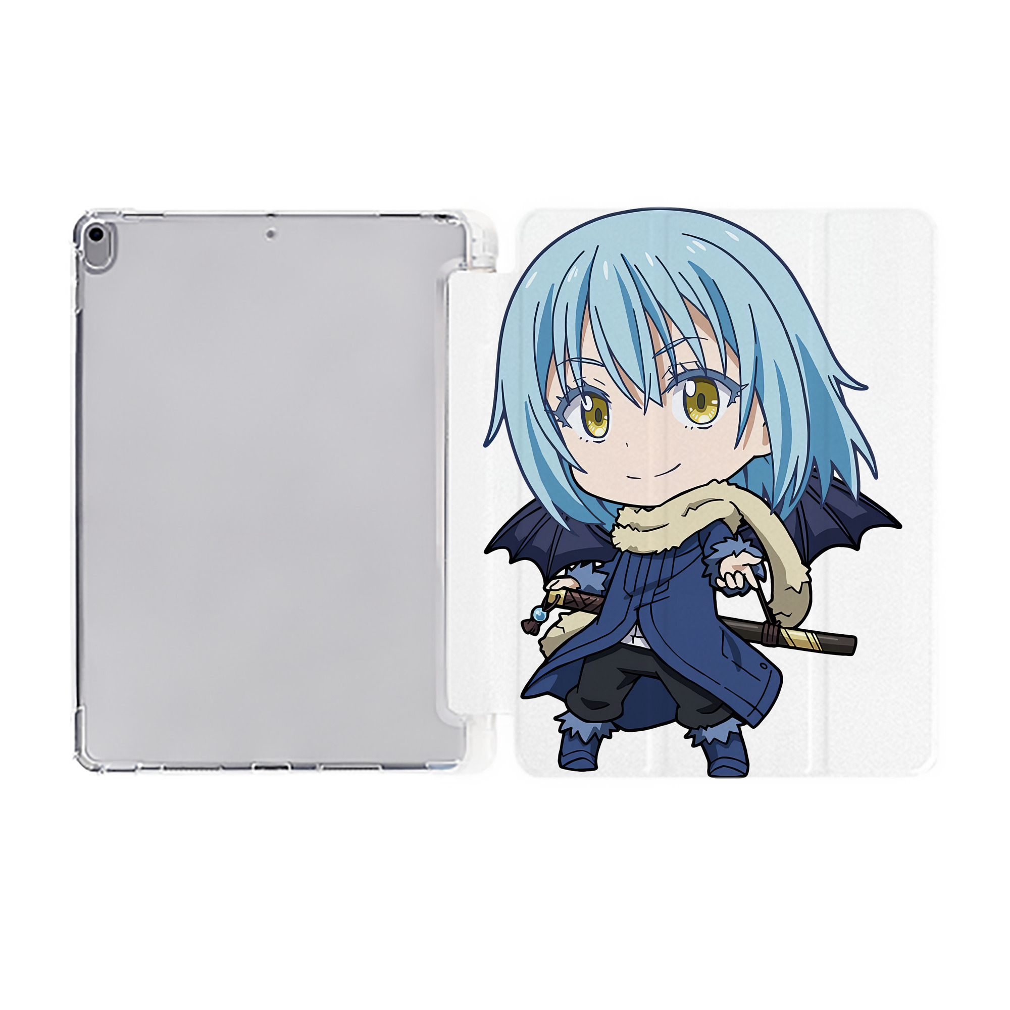 （画像用） 転スラ Regarding Reincarnated to Slime IPad ケース ペン収納付き 三つ折りスタンド PUレザー×シリコン 対応機種9.5/10.5/10.9インチ